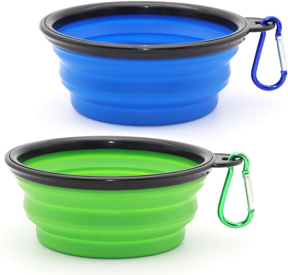 Collapsible Travel Bowls — Blue and Green, Two-Pack — selected option