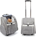 Rolling Pet Carrier and Backpack — Grey — selected option