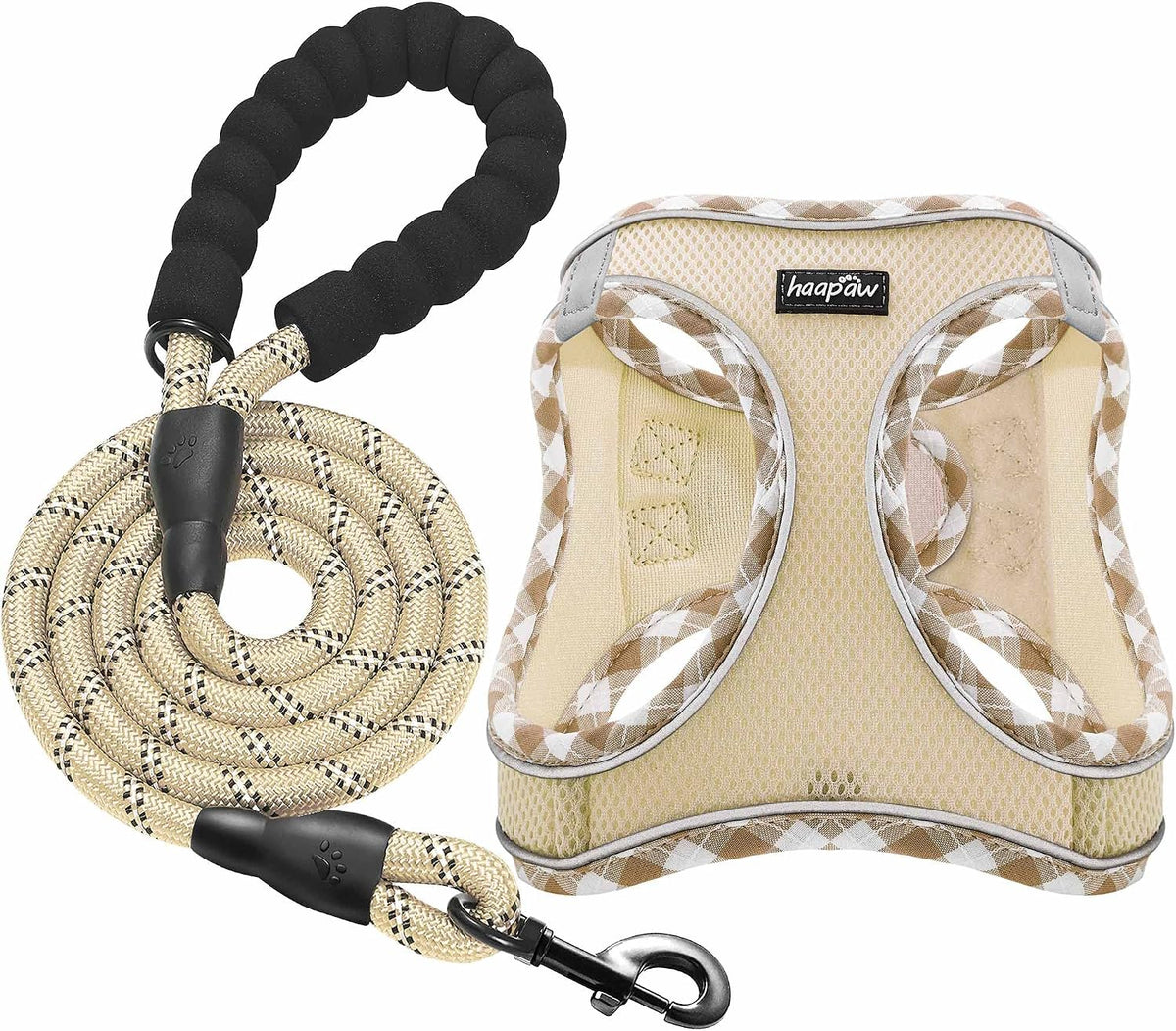 Step-In Harness and Leash Set — Beige, M — selected option