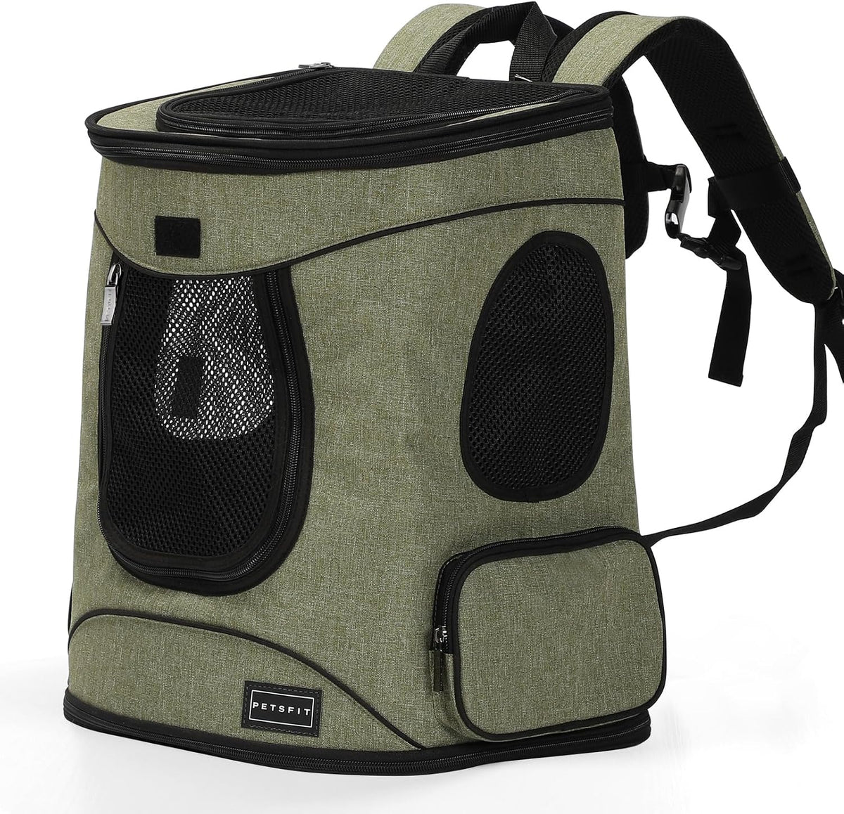 Pet Backpack Carrier with Padded Back — Green — selected option
