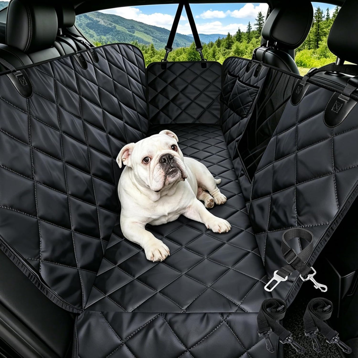 Rear Seat Hammock with Mesh Window — Black, Standard — selected option