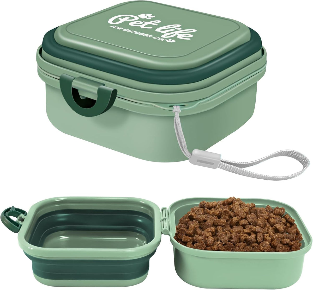 Two-in-One Travel Feeding Container — Green — selected option