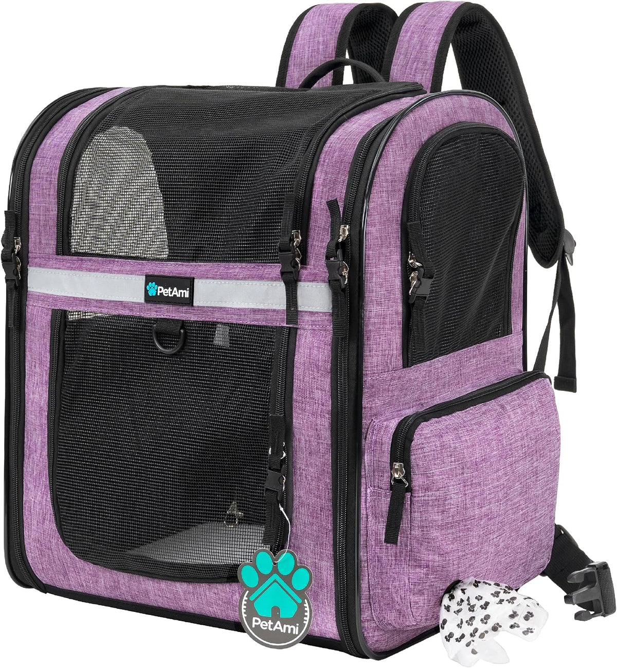 Four-Way Entry Pet Backpack — Purple — selected option