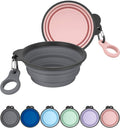 Collapsible Bowls with Bottle Carriers — Gray and Pink, Two-Pack — selected option