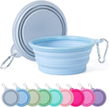Collapsible Silicone Bowls — Macaron Blue and Light Grey, Small Two-Pack — selected option