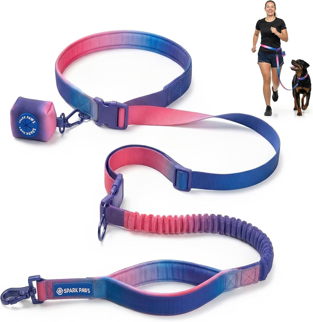 Hands-Free Bungee Leash and Bag Holder — Snow Cone, 6 ft — selected option