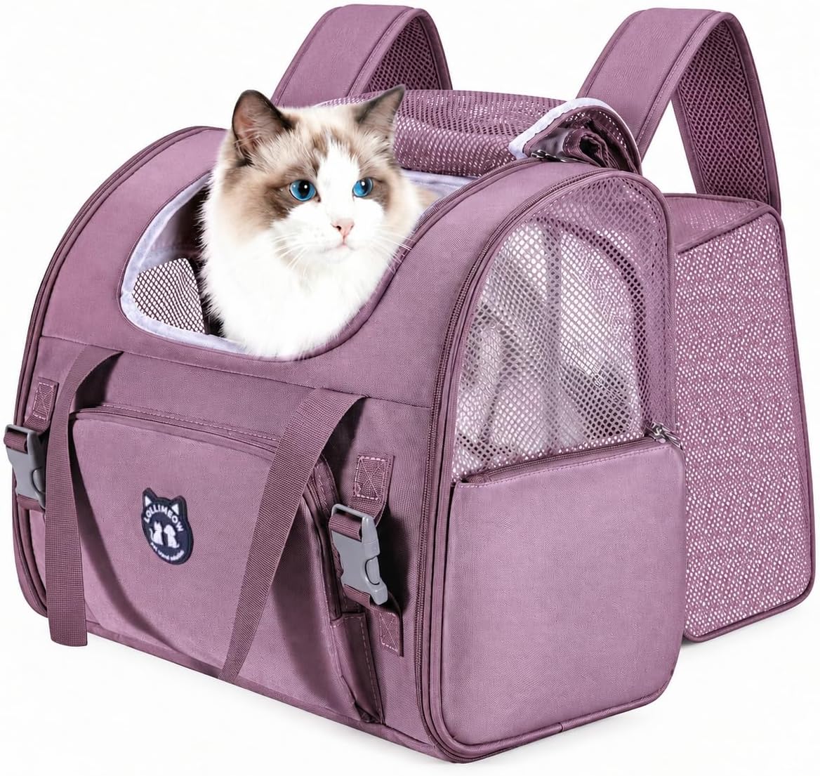 Expandable Pet Backpack — Plum, 16.5-inch — selected option