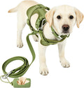 Harness, Convertible Leash and Collar Set — Olive Green, M — selected option